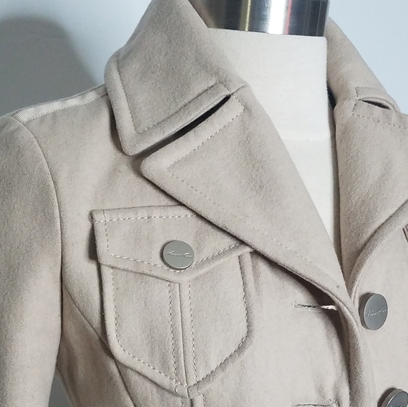 Kenneth Cole Cream Wool Blend Peacoat 2P - Picture 2 of 9